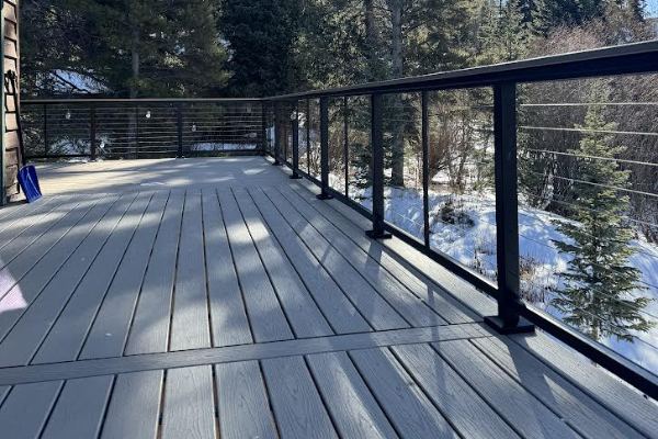 Cool gray deck on a modern home