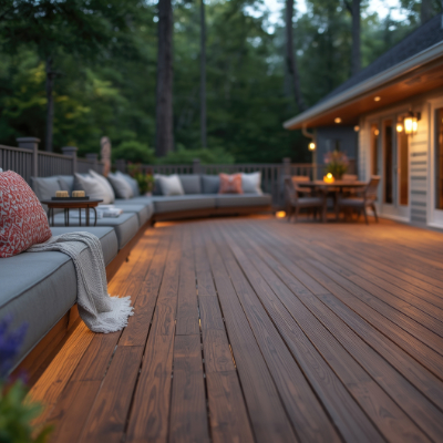 Wraparound deck surrounding a home